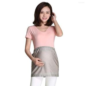 Skirts Pure Silver Fiber Radiation Protection EMF Shielding Maternity Half Slip Dress For Pregnant Women