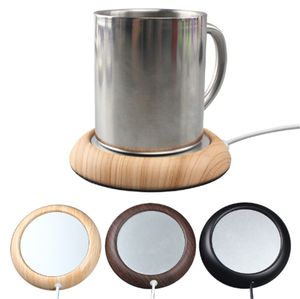 Partihandel USB Wood Insulation Grain Cup Warmer Heat Beverage Mug Matt