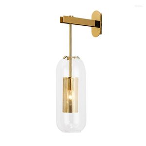 Wall Lamp Glass Living Room Creative Personality Lamps Nordic Restaurant Corridor Porch Light Luxury Post-modern Lighting