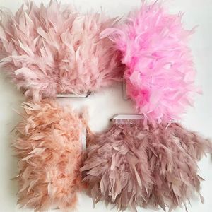 Other Hand Tools 2Meters Natural Turkey Feathers Trims Fringe Height 10-15cm Wedding Clothing Dress Decoration DIY Feather Ribbon Sewing Crafts 230810