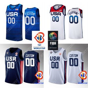 2023 FIBA ​​World Cup USA Basketball Jersey Jalen Brunson Austin Reaves Mikal Bridges Jaren Jackson Jr. Anthony Edwards Paolo Banchero Brandon Ingram Tyrese Haliburton