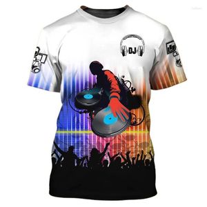 Erkek Tişörtleri Moda DJ Gömlek T-Shirt Baskı 3D Kısa Kollu Parti Üst Yuvarlak Boyun Serin Punk Sokak Giyim