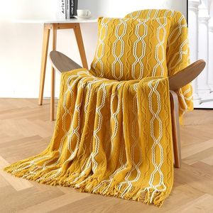 Blankets Bohemian Shawl Sofa Blanket Winter Warm Sheets Bedspread S Knitting Yarn Fluffy Soft For Bed