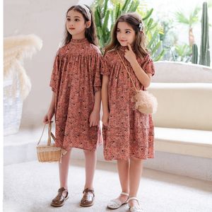 Sukienki dla dziewczynek od 6 do 18 lat Dziecione dziewczynki Teen Summer Sukienka Kobiety Midi Dress Dzieci Ubranie Sióstr Mody Floral Baby Romper #7001 230809