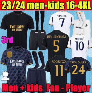 3XL 4XL Mbappe Home Soccer Jerseys 23 24 Player Player Shirt Vini Jr Tchouameni Modric Valverde 2023 2024 Men Kids Real Madrids Kroos Bellingham onmorm