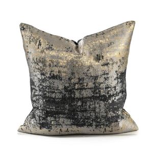 Almofada decorativa travesseiro ouro preto capa de almofada sofá caso decorativo ao ar livre moderno simples luxo textura jacquard arte casa so192q