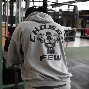 Herrtröjor tröjor herrar vinter gym bomulls hoodie fitness bodybuilding tröja jacka jacka hög känguru fickor kvalitet märke hoodie kläder 230809