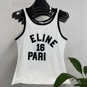 Women's T-Shirt designer 2022 Patchwork Embroidery Letter 16 Black and White Contrast Tank Top with Elastic DQXV