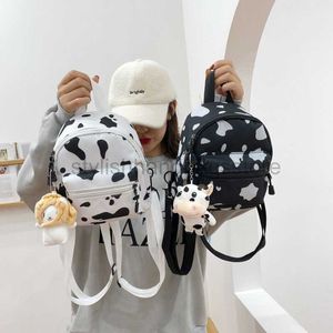 Backpack Style 2023 New INS Cow Backpack Cute Girl Large Travel Capacity Backpack Middle School Student Schoolbagstylishhandbagsstore