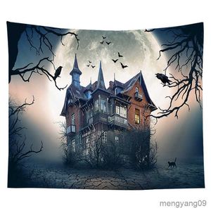 Tapestries Halloween Tapestry Castle of the Night Cemetery Tapestry Hippie Tapestry Wall Hanging for Bedroom Dorm Living Room Home Decor R230810