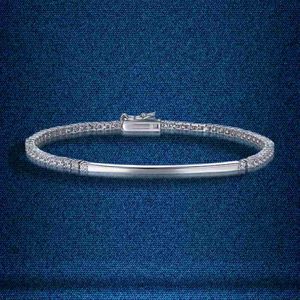 Charm Bracelets TKJ New in 20CM Women's Tennis Bracelets 925 Silver Simple Fashion AAA+ Cubic Zirconia Bangles Jewelry For Gifts