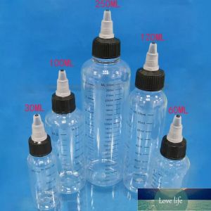 20pcs 30ml/60ml/100ml/120ml/250ml Plastic PET E juice Liquid Capacity Dropper Bottles Twist Top Cap Tattoo Pigment Ink Container Quality