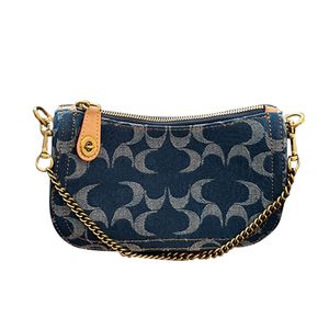 Mini zincir çanta vintage çanta hobo tasarımcı çanta kadınlar koltuklu omuz çantası denim çanta swinger çanta çanta yüksek kaliteli koltuk altı çanta lady tote çanta eski donanım yapımı1: 1