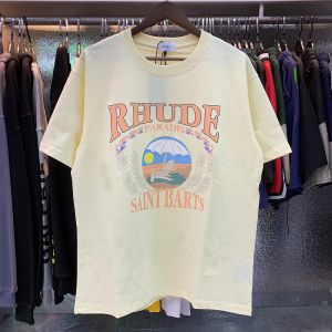 Rhude Men tshirt designer t shirt träning för män överdimensionerade skjortor tee t-shirt 100% bomull tshirts vintage korta kvinnor t-shirt