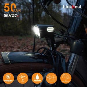 Cykelbelysning LinkBest 50 Lux Electric Bicycle Light C7 Front Bike Light Strålkastare Vattentät för Hub Dynamo Mountain Cycling Cykel Tillbehör HKD230810