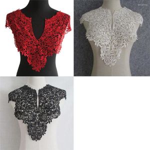 Papillon Colletto con scollatura in tessuto di pizzo ricamato fai-da-te per camicia da donna con applique da cucito