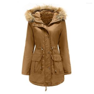 Women's Trench Coats Winter Jackets For Women 2023 Parkas Fleece Warm Long Cold Coat Khaki Black Gray Green Red Parka Mujer Casaco Feminino