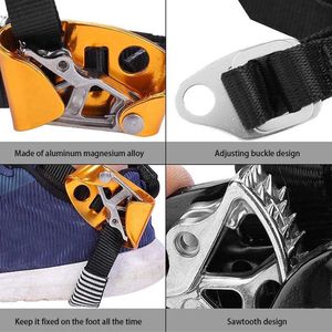 Rock Protection Climbing Foot Ascender Outdoor Universal Adjustable Strap Lifter Safety Grasp Devices Rope Riser Mountaineering Accessory HKD230811