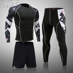 Men s Tracksuits Sports Suit MMA rashgard male Quick drying Sportswear Compression Clothing Fitness Training kit Thermal Underwear leggings 230809