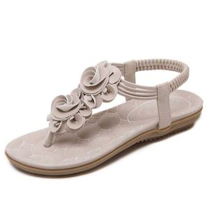 New Women Summer Casual Bohemia Flat Sandals Shoes Woman Flower Flip flop Sweet Beach 230807