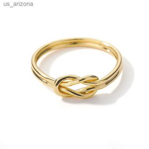 Knot Infinity Rings For Women Girls Gold Color Stainless Steel Heart Finger Ring Vintage Jewelry Gift Anillos Bague Femme L230620