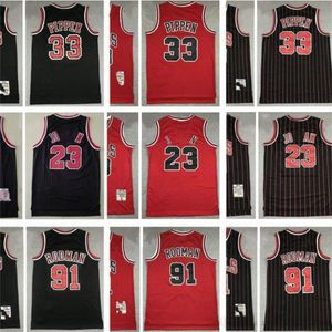Retro Basketball Jerseys #23 Mitchell & Ness Michael Jersey #33 Scottie Pippen #91 Dennis Rodman Hardwood Vintage Classics Jerseys