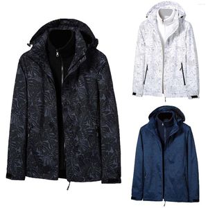 Men's Jackets Three In One Two Piece Jacket Autumn And Winter Velvet Thickened Warm Windproof Mountaineering Skiing