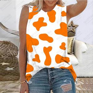 Women's T Shirts 2023 Summer Sleeveless Tank Top 3D Printed Colorful Leopard Mönster Spot Casual Personality Pullover