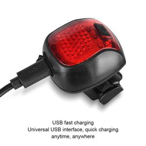 Cykelbelysningar Cykel bakre LED USB-laddningsbara höglUMENS Lätt säkerhetsnatt TAILLIGHT VARNING LANTERN THEK CAKING ACCIDORES HKD230810