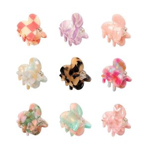 Hair Accessories Korea Fine Vintage Ribbon Women 3Cm Small Hairpins Acrylic Tortoise-Shell Square Crab Claw Clips For Girls 1956 Dro Dhjpl