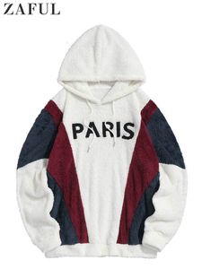 Mens Hoodies Sweatshirts Hooded Hoodie Erkekler için Mektup İşlemeli Bulanık Bol Sokak Giyim Pullover Sonbahar Kış Sıcak Jumper Terlemeleri 230809