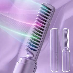 Rechargeable Cordless Hair Straightener Brush - Get Salon-Quality Hair Styling at Home!