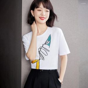 Женские футболки с модой тонкой ручной работы с блестками