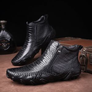 Boots emosewa Autumn Winter Fashion Men Vintage Style Casual Shoes High Cut Lace Up Warm Plus Size 38 47 230810