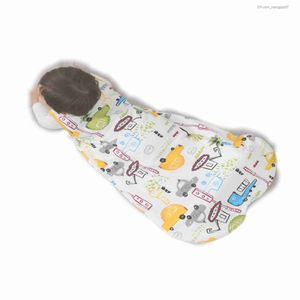 Pajamas Happy Flute New 10-20 3 Size Ultra Soft Cotton Fabric Unisex Swaddle Zipper Tank Top Design Children's Kick Proof Baby Sleeping Bag Z230811