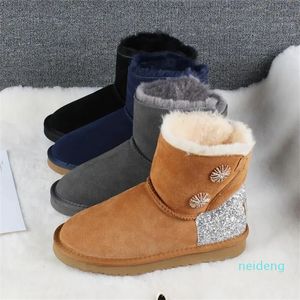 Designer -Classic Warm Boots Womens Mini Half Snow Boot Winter Full fur Fluffy furry Satin Ankle Bootss Booties sli