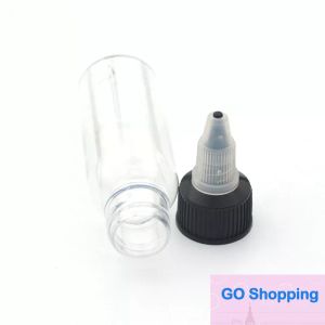 クラシック50pcs 30ml 60ml 100ml 120mlプラスチック空のタトゥーインクボトルツイストトップブラックキャップ透明なクリアボトルタトゥーアクセサリー