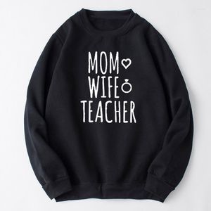 Women's Hoodies ZBBRDD Mom Wife Teacher Mothers Day Funny Gift For MAMA Sweatshirt CrewNeck Fashion Full Long Sleeve Top Shirt Cotton