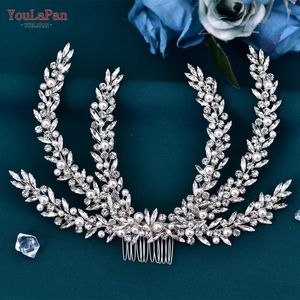 Jóias de cabelo de casamento YouLaPan Bridal Comb Pearl Woman Headdress for Party Accessories Handmade Bridal Headpiece HP530 230809