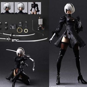 Play Arts Kai NieR Automata 2 Type B Action Figure DX Deluxe Edition Movable PVC Figure Doll Toy Model Birthday Gifts T230810