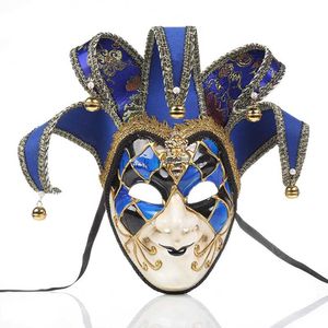 Party Crack Mask Venetian Masquerade Masks Full Face Jester Joker Cosplay Wall Mask Halloween Carnival Art Decoration Gift HKD230810