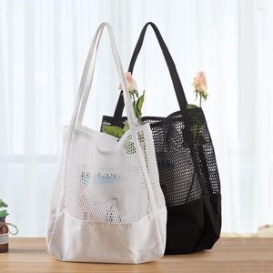 Shopping Bags Transparent Mesh Shoulder Bag Women Lightweight Large Capacity Eco Friendly Folding Beach Net