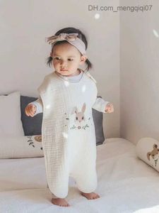 Pijama Kore tarzı bebek erkek ve kız çocuk uyku çantası dört mevsim ince bölünmüş bacak pijamaları anti -mick çocuk uyku takım elbise yeni doğan yatağı z230810