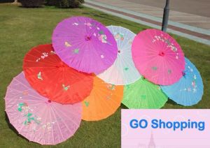 Classic assorted colors with hand-painted flower designs wedding bride umbrella silk parasol