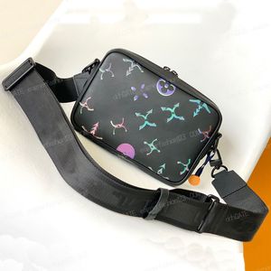 Sacoche moda basit baskılı deri meslekçi çantası lüks kaliteli erkekler kadın tasarımcı omuz crossbody çanta açık cüzdan m22495