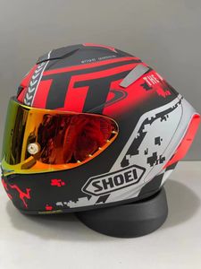 Full Face Shoei X14 TT Isle of Man Red X-SPRIT 3 دراجة نارية خوذة مضادة للطفر ، رجل ركوب سيارة موتوكروس دراجة نارية خوذة-غير صوتية-هيلميت