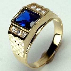 Fashion Classic Rings for Men Luxurious Dominant Blue Zircon Ring Wedding Engagement Ring Party Jewelry Gift Direct Sales