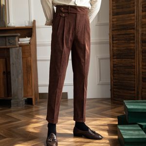 Mens Pants High Quality Corduroy Trousers Pant For Man midja Office Dress Trouser Italian Men Busines Pantalon Para Hombres 230809