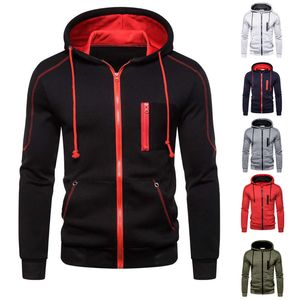 Herrtröjor tröjor hoodie svart vit armé grön röd huva färgblock fleece coola coase vinterkläder kläder 230809