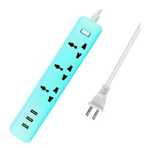 Universal Socket Smart Extension Power Strip med 3 USB -laddningsport 3.1A UK EU AU US Plug Switch Home Office Desk -telefonladdare